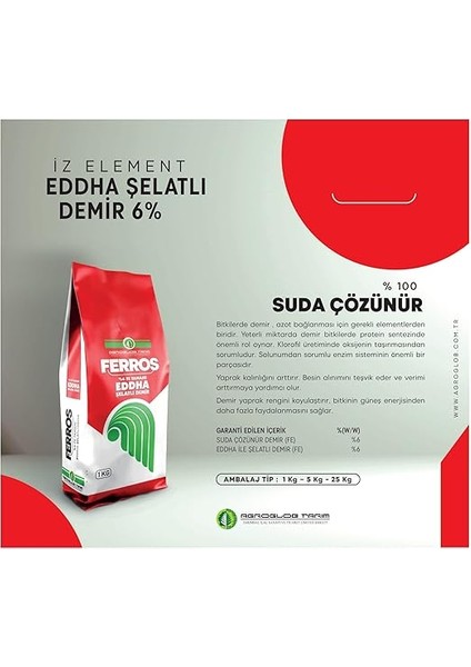 6 Fe Tamamı Eddha Şelatlı Demir 1 kg fiyatları