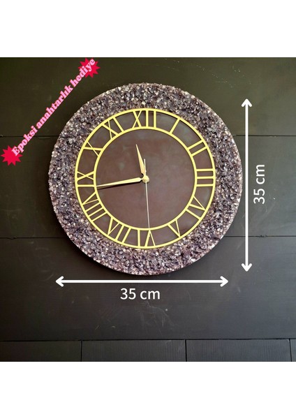 Duvar Saati - 35CM - Modern Dekoratif Duvar Saati - Epoksi Duvar Saati - El Yapımı Duvar Saati-