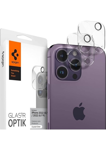 iPhone 16 Pro Max / 16 Pro / 15 Pro Max / 15 Pro / 14 Pro Max / 14 Pro ile Uyumlu Kamera Lens Camı Koruyucu Glas.tr Optik (2 Adet) Crystal Clear - AGL05761
