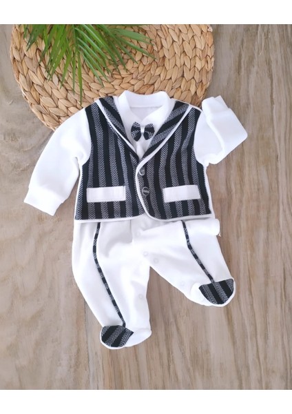 Erkek Bebek %100 Pamuklu Papyonlu Kışlık Kadife Tulum BBK5817 modelleri