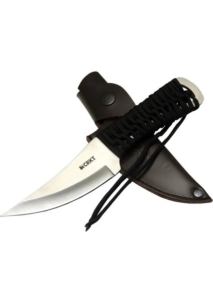 Buğz Crkt Scrub Fixed 2712 Wy Kamp / Outdoor Bıçak 22,5cm - Ipli Sap, Deri Kılıflı