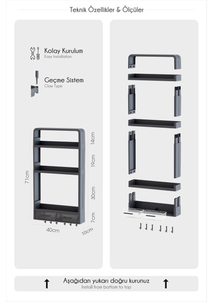 Omaş Tera Yapışkanlı Duvar Rafı Organizer – Banyo, Mutfak ve Duş Alanları Için Pratik Düzenleyici modelleri