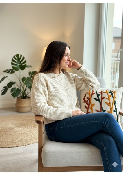 Dekoratif Kırlent Kılıfı Punch Işlemeli 2'li indirimleri