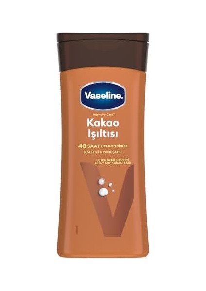 Vaseline Vücut Losyonu Kakao Işıltısı Parlaklığını Kaybetmiş ve Kuru Ciltler Için 200 ml modelleri
