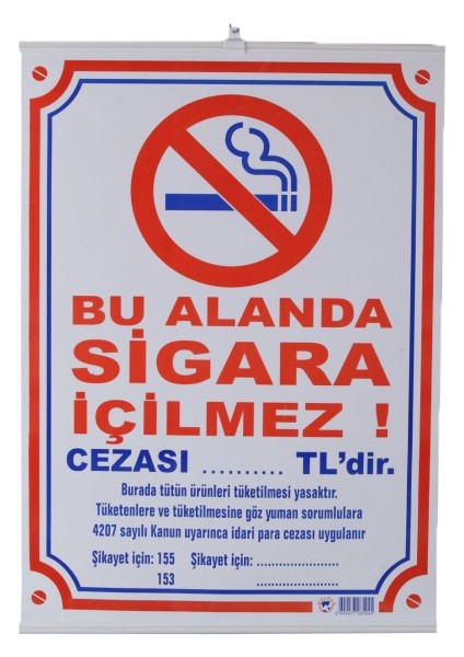 Sigara Içilmez Çıtalı 50X70 504