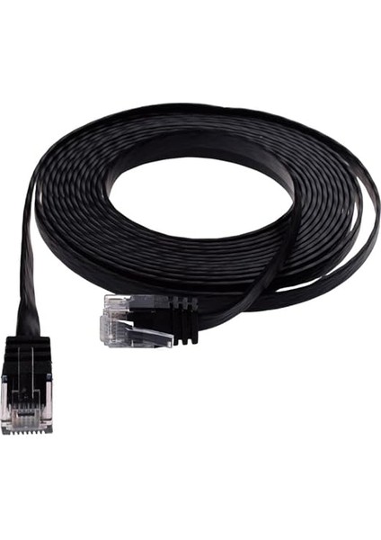Cat6 Yassı Ethernet Network Lan Internet Kablosu Siyah 1 Metre fırsatları