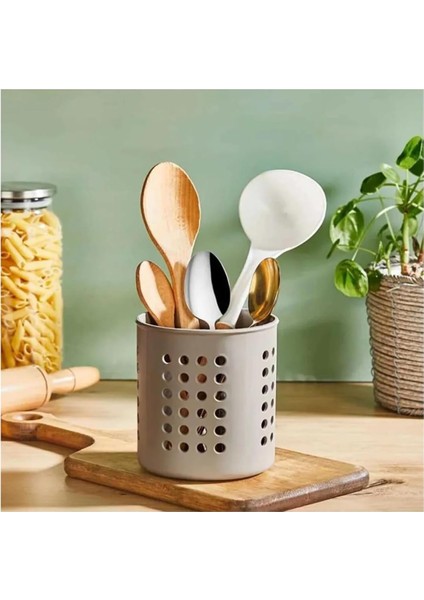 Kaşıklık Tezgah Üstü Servis Dik Kaşıklık Düzenleyici Beyaz