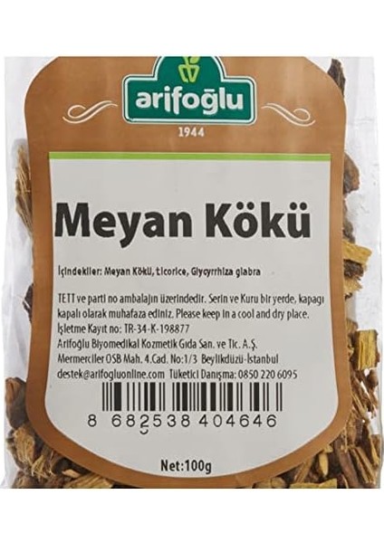 Arifoğlu Meyan Kökü 100 gr fiyatları