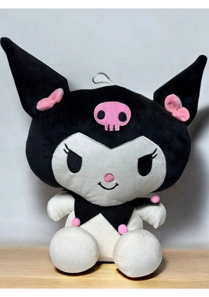 Sevgiliye Özel Sevimli Kuromi Peluş Oyuncak - Hediye Kuromi Peluş Siyah 35 cm