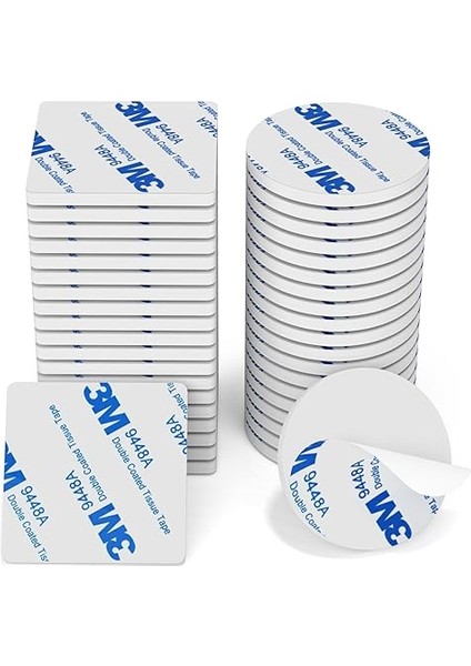 Taraflı Yapışkan Pedler, Hommand 40 Adet Yapışkan Köpük Pedler Ağır Hizmet Tipi, Ekstra Güçlü 3m Pedler, Ev Ofis Araba Okul Için Su Geçirmez Montaj Pedleri, Kareler, Yuvarlak