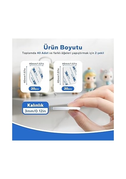 Taraflı Yapışkan Pedler, Hommand 40 Adet Yapışkan Köpük Pedler Ağır Hizmet Tipi, Ekstra Güçlü 3m Pedler, Ev Ofis Araba Okul Için Su Geçirmez Montaj Pedleri, Kareler, Yuvarlak fiyatları