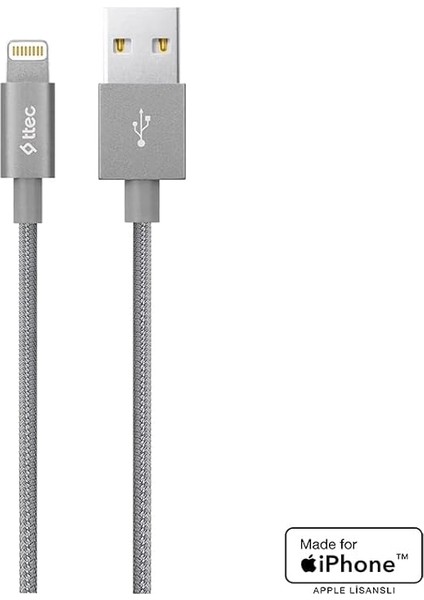 Alumicable Mfi iPhone ile Uyumlu 120CM Şarj Kablosu - Uzay Grisi (2DKM02UG) modelleri