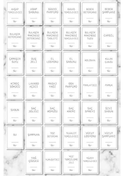 40 Parça Beyaz Banyo ve Mutfak Etiketi - Temizlik Malzemeleri Için Suya Dayanıklı Baskılı Sticker - Deterjan Kutusu Düzenleyici Kendinden Yapışkanlı Çıkartma Şişe Kutu Sabun Şampuan Etiketi (Beyaz) modelleri
