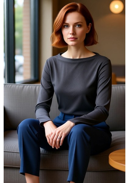 Kadın Gri Regular Kalıp Ispanyol Kol Esnek Örme Bluz Casual Günlük Kullanım Için Sandy Dokuma fiyatları