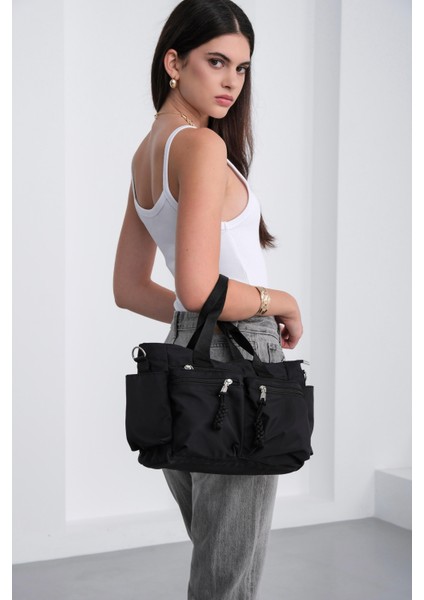 Bones Çok Gözlü El ve Omuz Çantası Siyah modelleri