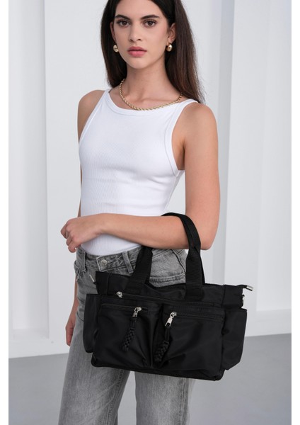 Bones Çok Gözlü El ve Omuz Çantası Siyah indirimleri