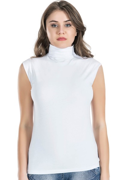 Derya Kurşun Sıfır Kol Balıkçı Yaka Kadın Atlet 223