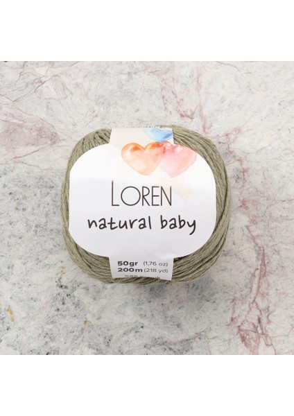 Loren Natural Baby Küf Yeşili El Örgü Ipi - R089 - 33936