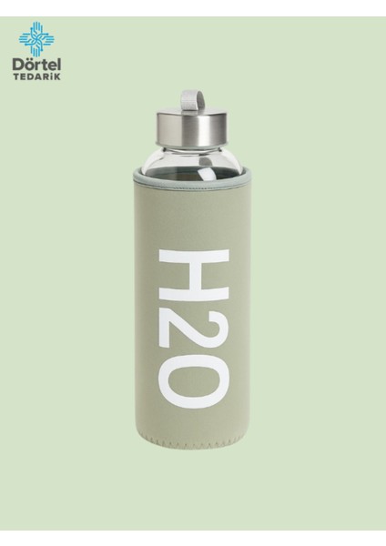 H2O Kılıflı Cam Matara 500 ml