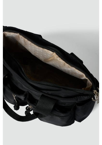 Bones Çok Gözlü El ve Omuz Çantası Siyah