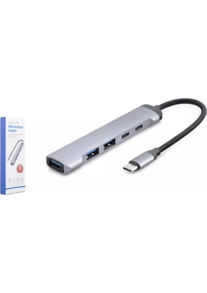 HDX7041 Type-C Hub 5-Usb Gri
