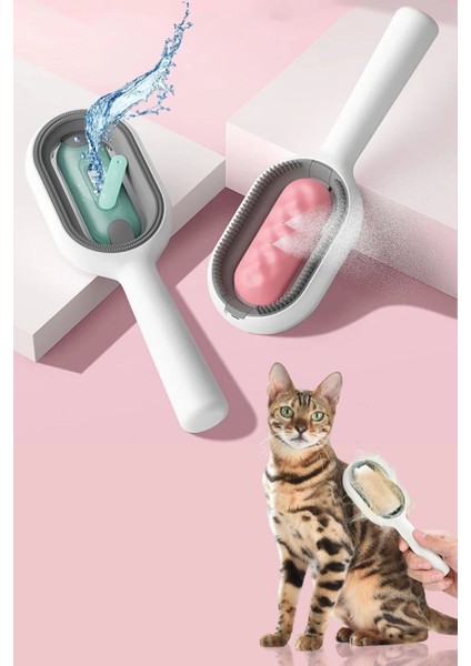 Su Hazneli Kedi ve Köpek Tüyü Toplamama Fırçası Su Hazneli Pet Tarağı