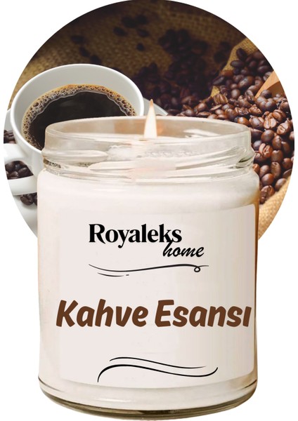 Doğal Özel Seri Kokulu Dekoratif Kavanoz Mum 210 cc - Kahve Kokusu Esansı - Ryl