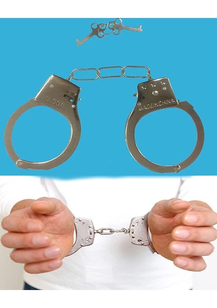 Metal Malzemeden Imal Anahtarlı Oyuncak Polis Kelepçesi