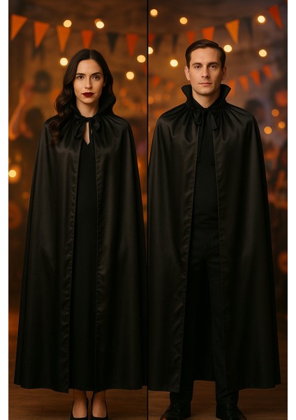 Korkunç Kafatası Maske ve 120 cm Yakalı Siyah Pelerin Seti – Yetişkin Halloween Kostümü modelleri