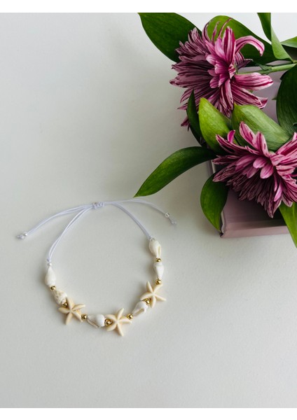 Deniz Yıldızlı Deniz Kabuklu Makrome Bileklik fiyatları