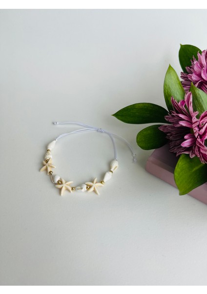 Deniz Yıldızlı Deniz Kabuklu Makrome Bileklik indirimleri