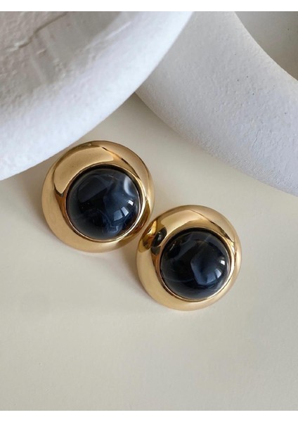 Çelik Vintage Düğme Küpe