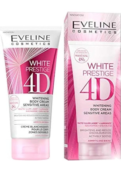 Eveline Cosmetics Whıte Prestıge 4d Beyazlatıcı Vücut Kremi Hassas Bölgeler - Koltuk Altı ve Bikini 100ML