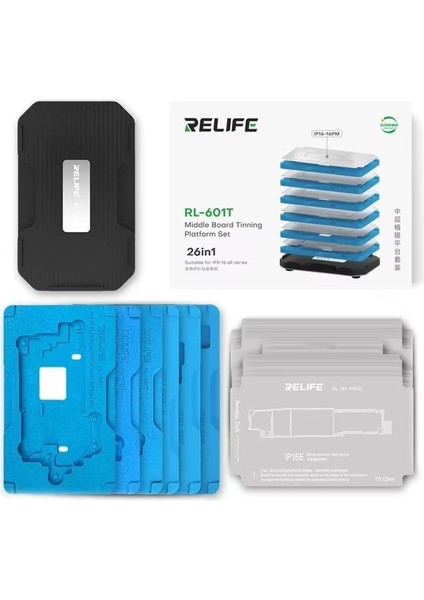 RL-601T 26'sı 1 Arada Orta Katman Kalay Dikme Bga Reballing Platform Seti (Iphone x – 16 Pro Max)