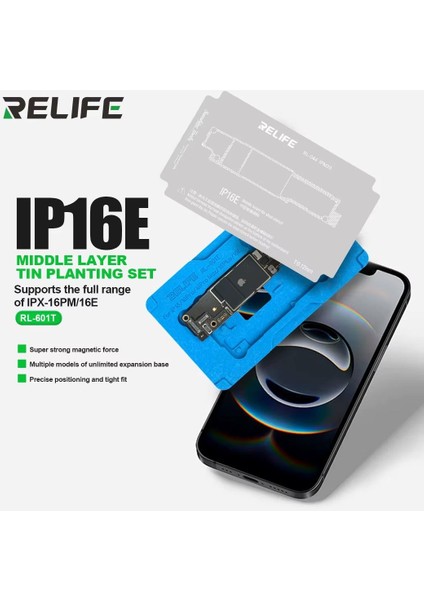 RL-601T 26'sı 1 Arada Orta Katman Kalay Dikme Bga Reballing Platform Seti (Iphone x – 16 Pro Max) fiyatları