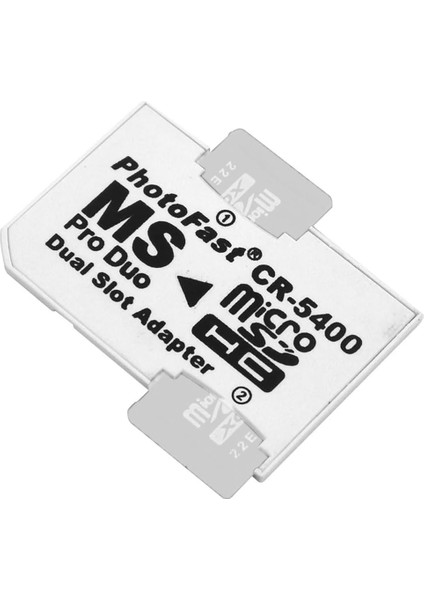 Mikro Sd Memory Stick Pro Duo Kart Okuyucu Psp ile Uyumlu Ms Pro Duo Kartı Çift Yuvalı Tf Bellek Mini Sd Kart Dönüştürücü Beyaz (Beyaz)