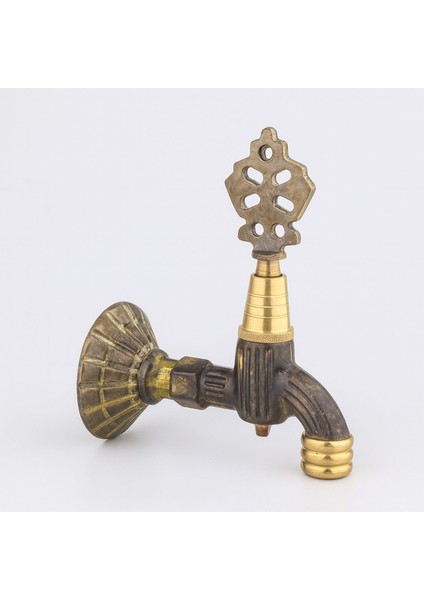 Pirinç Döküm Osmanlı Motifli Musluk Bahçe Çeşme Şadırvan Balkon Için Dekoratif Otantik Musluk