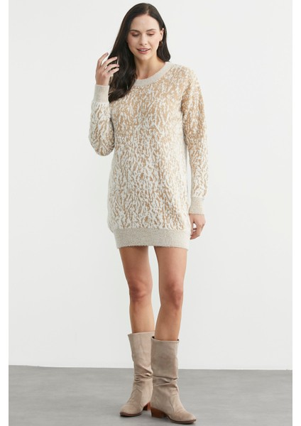 Renk Kombinli Tunik Triko Kazak - Karamel fiyatları