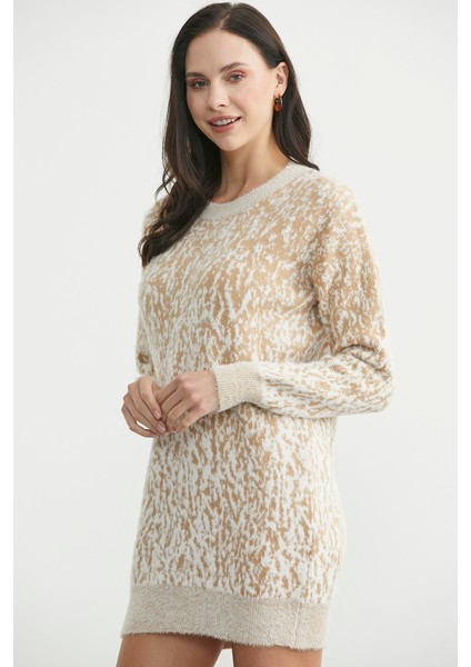 Renk Kombinli Tunik Triko Kazak - Karamel fırsatları