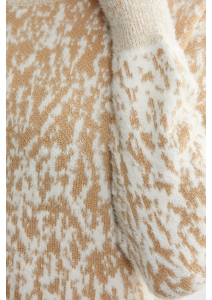 Renk Kombinli Tunik Triko Kazak - Karamel indirimleri