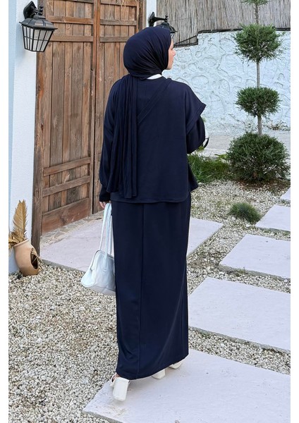 Büzgülü Tesettür Elbise Lacivert fırsatları
