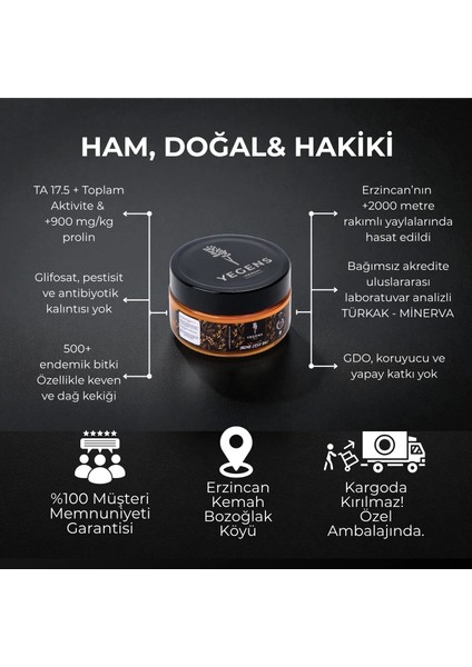 250 gr Doğal Süzme Çiçek Balı | TA17.5+ | 900 Prolin | Erzincan - Kemah | Hakiki Bal fiyatları