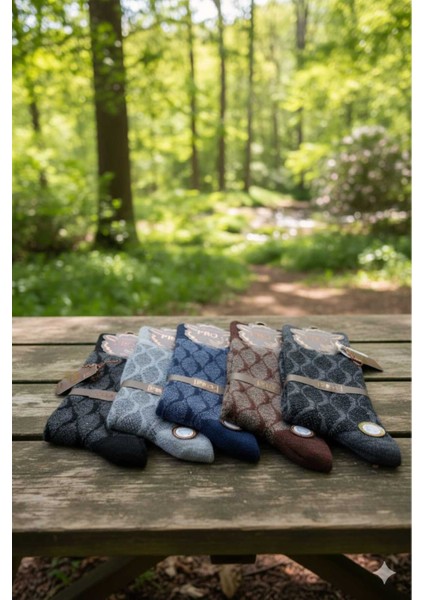 Lambswool (Yün) Erkek Çorap Dikişsiz 5'li Asorti Paket modelleri