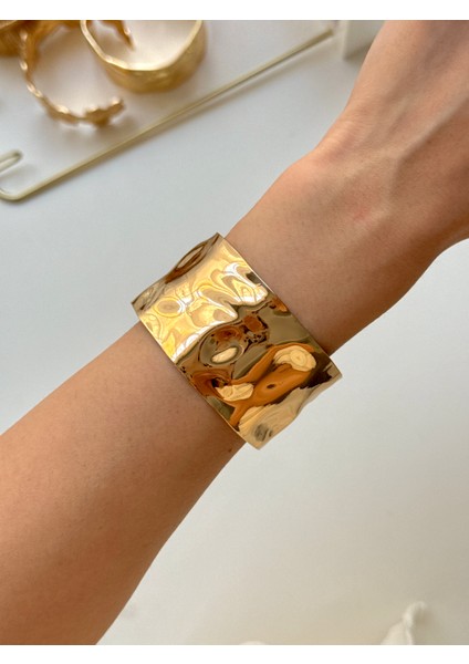 316L Çelik Kalın Kelepçe Bileklik Kadın Bilezik