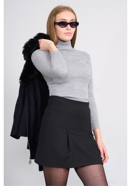 K26 5555 Grı Kadın Fıtıllı Body