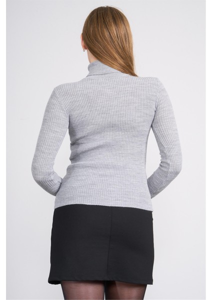 K26 5555 Grı Kadın Fıtıllı Body