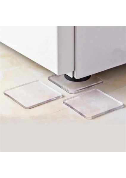 4 Adet Silikon Şeffaf Koltuk Mobilya Masa Beyaz Eşya Yazıcı Koruyucu Kaydırmaz Dayanıklı Pe