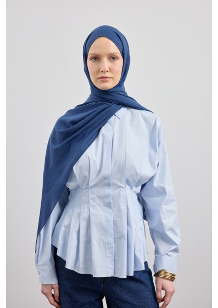 Organik Crash Şal Indigo