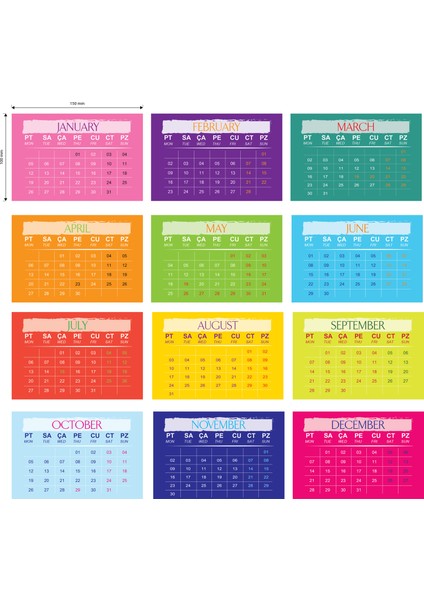 2026 Her Sayfa Farklı Renk TEMALI10X15CM Mini Şövaleli Masa Takvimi modelleri