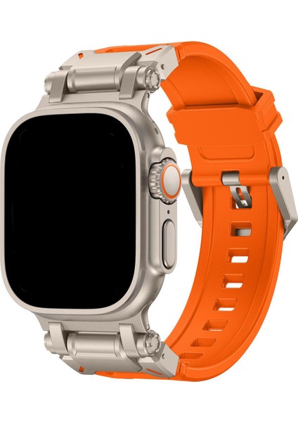 Apple Watch 11 10 46MM 9 8 7 6 Se Ultra Uyumlu 49-46-45-44-42MM Metal Pimli Tokalı Premium Silikon Kordon – Dayanıklı Spor Rubber Kayış